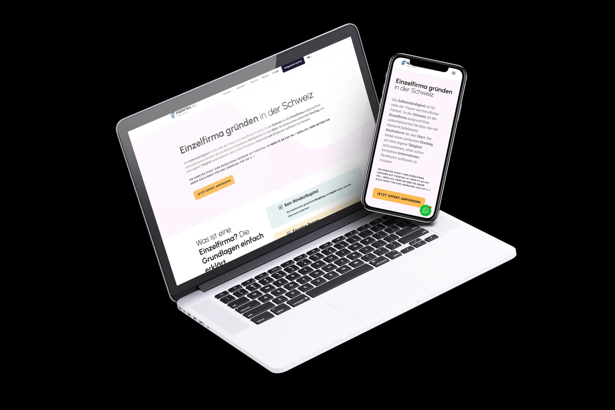 Webdesign für die Fizentra AG