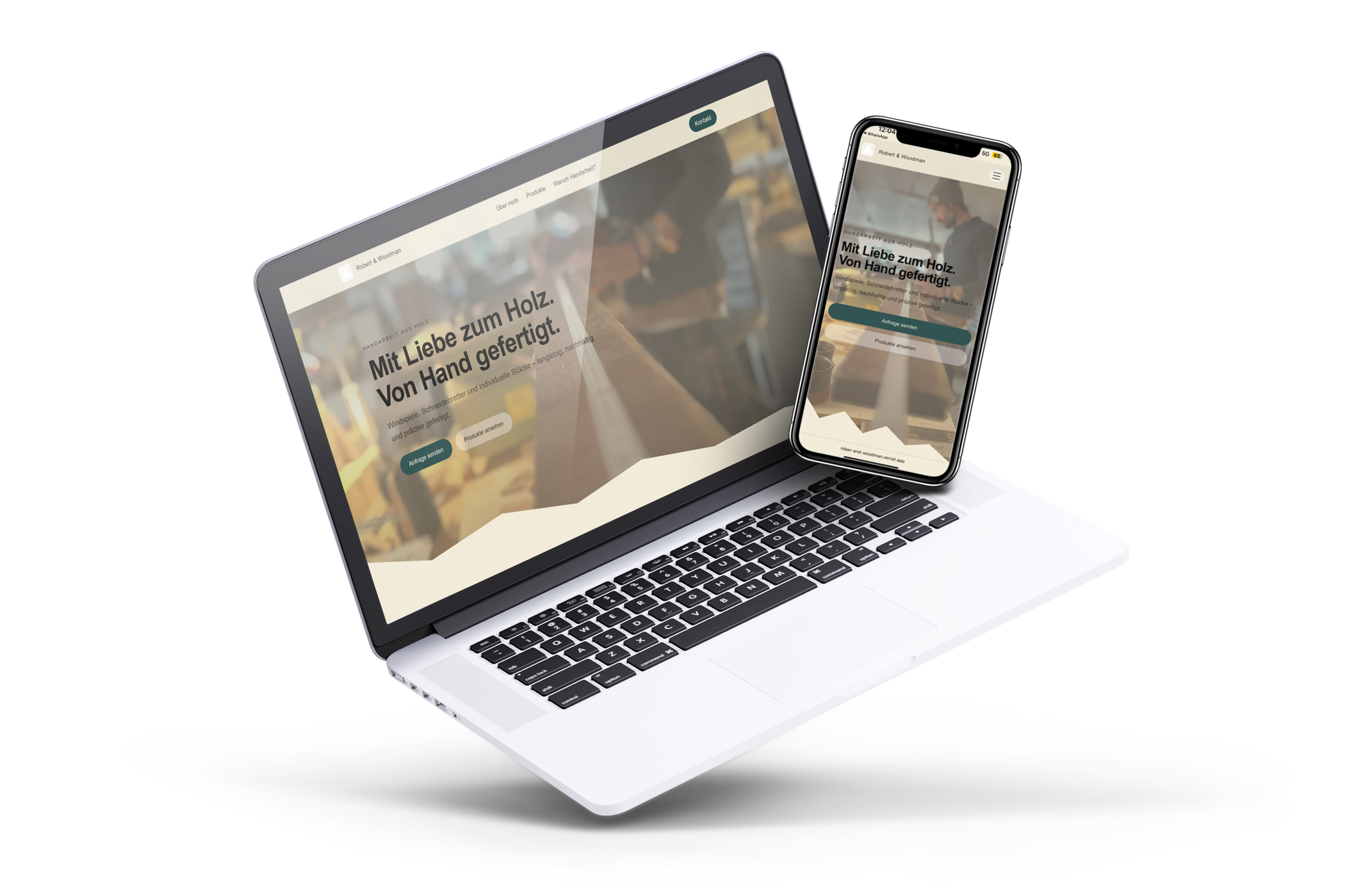 Mockup der Website von Robert & Woodman